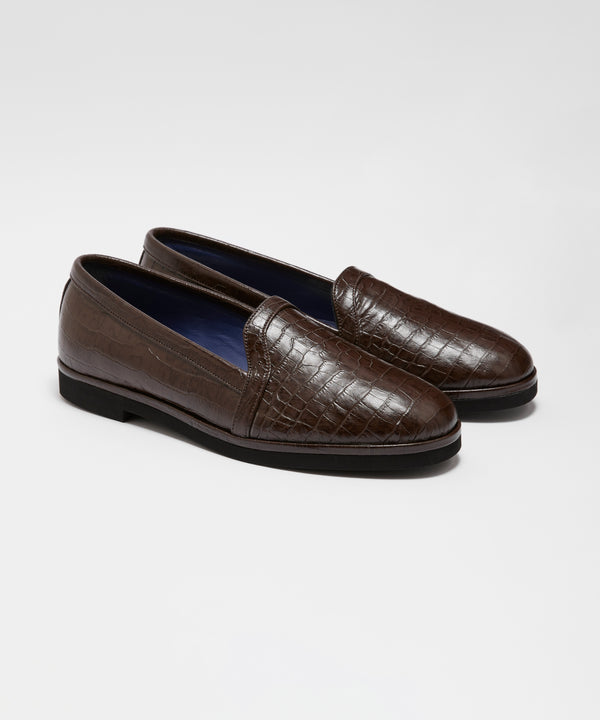 STORE SLIP CROCO - BROWN/ BL-07CR