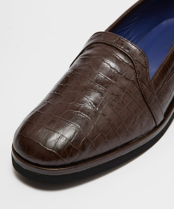 STORE SLIP CROCO - BROWN/ BL-07CR