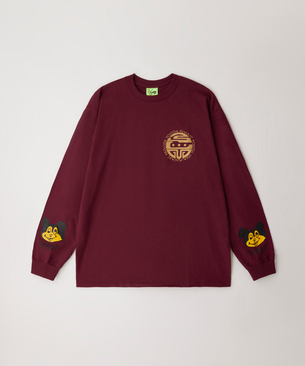 POISON L/S TEE  - BURGUNDY  / DRT-02