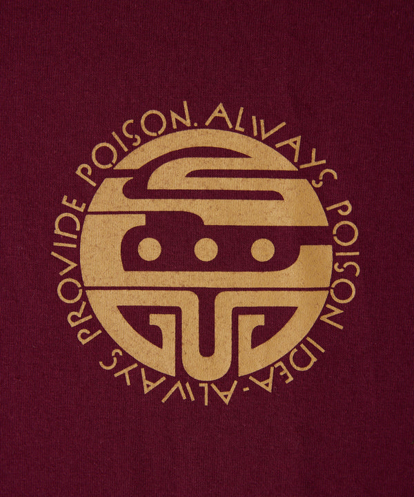 POISON L/S TEE  - BURGUNDY  / DRT-02