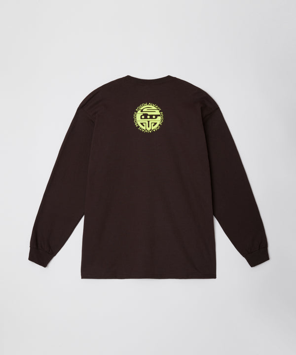 PEACE & POISON L/S TEE  - BROWN × F,YELLOW / DRT-03LS