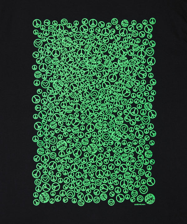 PEACE & POISON L/S TEE  - BLACK × F,GREEN / DRT-03LS