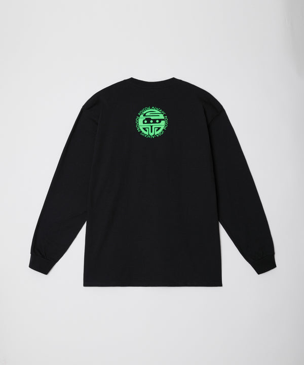 PEACE & POISON L/S TEE  - BLACK × F,GREEN / DRT-03LS