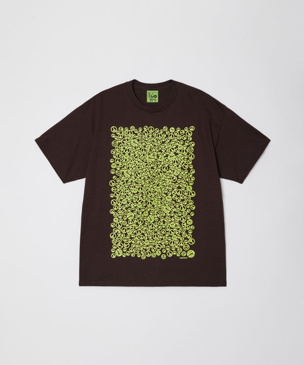 PEACE & POISON S/S TEE  - BROWN × F,YELLOW / DRT-03