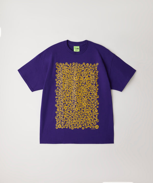 PEACE & POISON S/S TEE  - PURPLE × MUSTARD / DRT-03