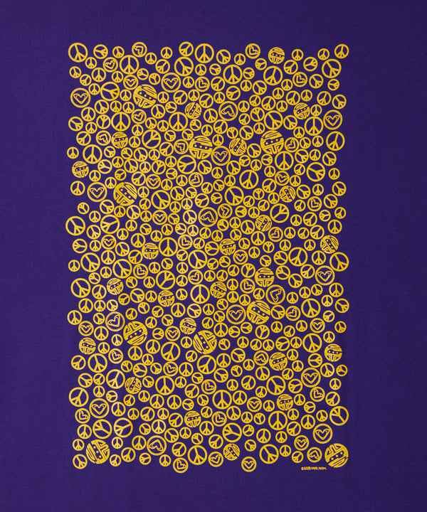 PEACE & POISON S/S TEE  - PURPLE × MUSTARD / DRT-03