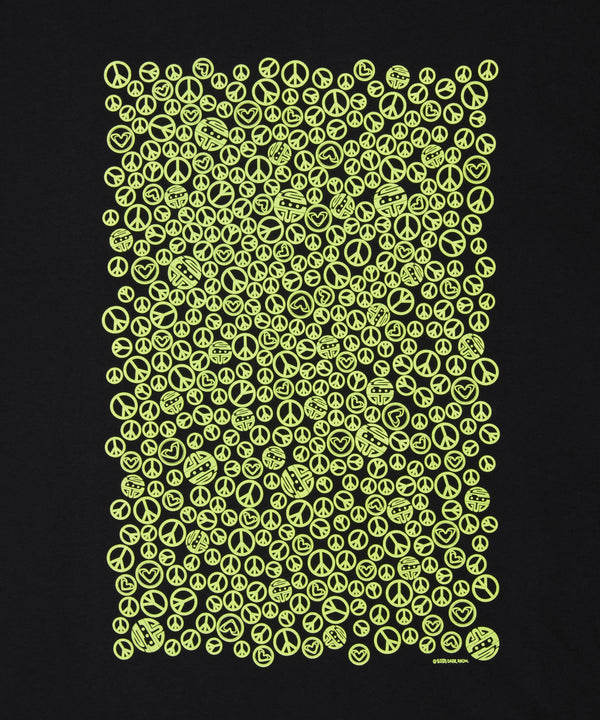 PEACE & POISON S/S TEE  - BLACK × F,YELLOW / DRT-03