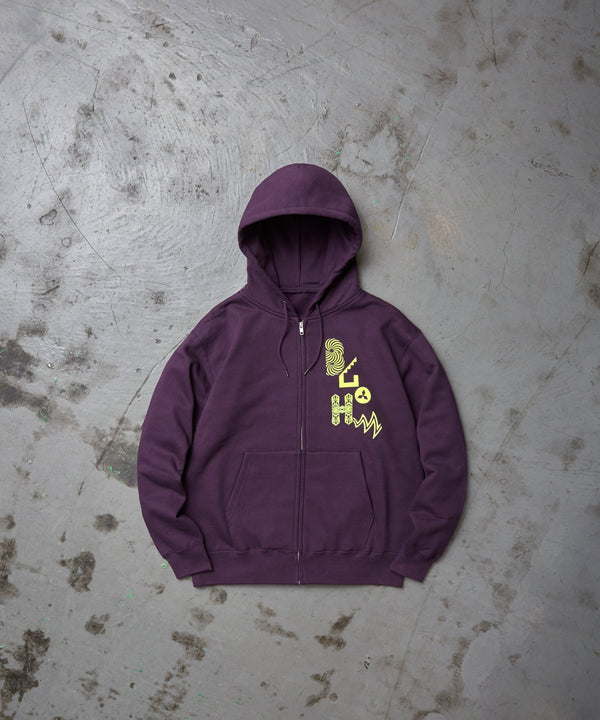 PSYCHIC "B" HOODIE  - PURPLE / BLT-10PK